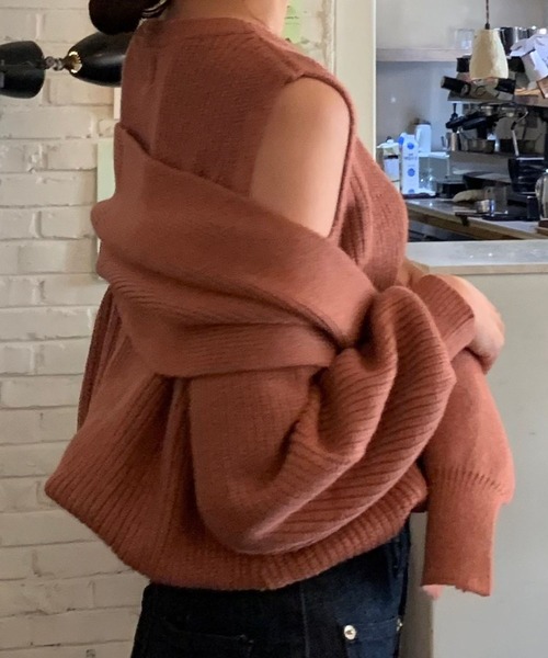 Cielo（シエロ）の「【Cielo/シエロ】3way design knit pink / 3way デザインニット（ニット/セーター・レディース・ピンク・FREE）」の5枚目の写真