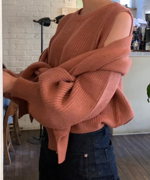 Cielo（シエロ）の「【Cielo/シエロ】3way design knit pink / 3way デザインニット（ニット/セーター・レディース・ピンク・FREE）」の9枚目の写真