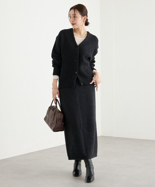 RIVE DROITE（リヴドロワ）の「【キャッチーな素材感】ブークレーヤーンカーディガン（カーディガン/ボレロ・レディース・ピンク/グレー/ブラック・FREE）」の5枚目の写真