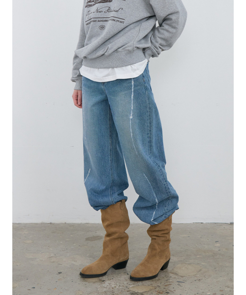 Kijun(キジュン)の「Scratched Wide Jeans Blue(デニムパンツ・レディース・その他・SMALL/MEDIUM/LARGE)」の8枚目の写真