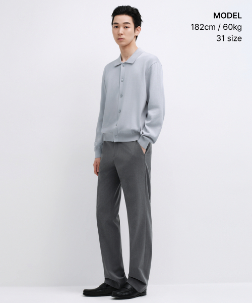 MUSINSA STANDARD（ムシンサスタンダード）の「セミワイドヒドゥンバンディングスラックス [メランジグレー]（スラックス・メンズ・その他・29/30/31/33/26/27/28/40/38/42/36/34/32）」の2枚目の写真
