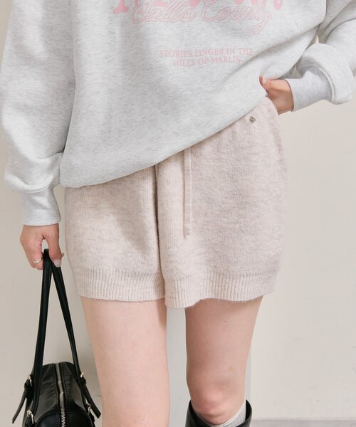 mystic（ミスティック）の「プレート付きニットパンツ（その他パンツ・レディース・アイボリー/グレー/ベージュ・FREE）」の2枚目の写真