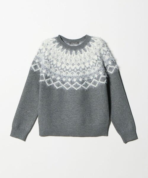A DAY IN THE LIFE UNITED ARROWS(アデイインザライフユナイテッドアローズ)の「フェザー ノルディックニット ‐ウォッシャブル‐<A DAY IN THE LIFE>(ニット/セーター・レディース・グレー系/オフホワイト/ライトピンク・FREE)」の3枚目の写真
