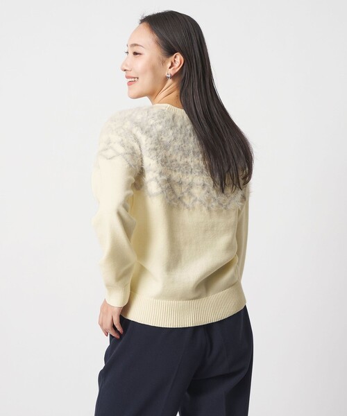 A DAY IN THE LIFE UNITED ARROWS(アデイインザライフユナイテッドアローズ)の「フェザー ノルディックニット ‐ウォッシャブル‐<A DAY IN THE LIFE>(ニット/セーター・レディース・グレー系/オフホワイト/ライトピンク・FREE)」の4枚目の写真