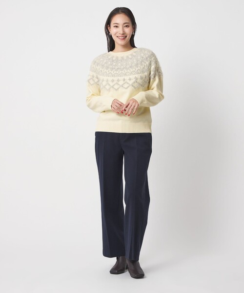 A DAY IN THE LIFE UNITED ARROWS(アデイインザライフユナイテッドアローズ)の「フェザー ノルディックニット ‐ウォッシャブル‐<A DAY IN THE LIFE>(ニット/セーター・レディース・グレー系/オフホワイト/ライトピンク・FREE)」の5枚目の写真