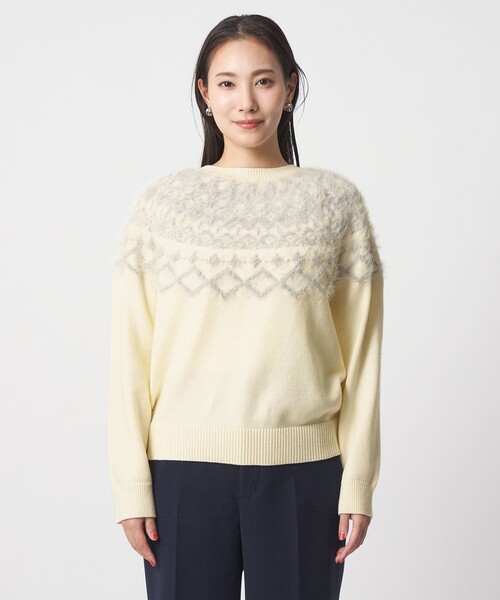 A DAY IN THE LIFE UNITED ARROWS(アデイインザライフユナイテッドアローズ)の「フェザー ノルディックニット ‐ウォッシャブル‐<A DAY IN THE LIFE>(ニット/セーター・レディース・グレー系/オフホワイト/ライトピンク・FREE)」の22枚目の写真