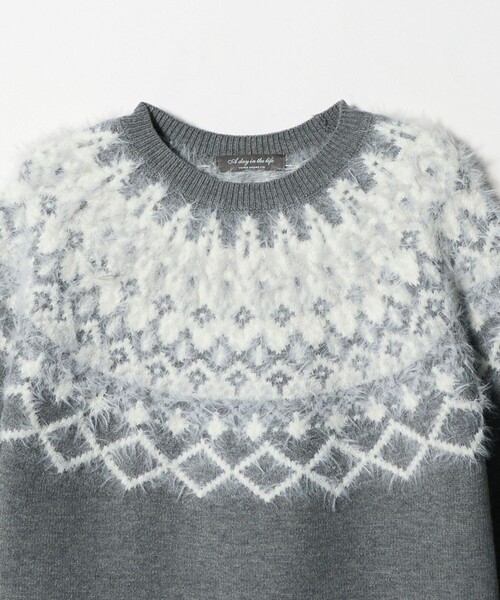 A DAY IN THE LIFE UNITED ARROWS(アデイインザライフユナイテッドアローズ)の「フェザー ノルディックニット ‐ウォッシャブル‐<A DAY IN THE LIFE>(ニット/セーター・レディース・グレー系/オフホワイト/ライトピンク・FREE)」の20枚目の写真