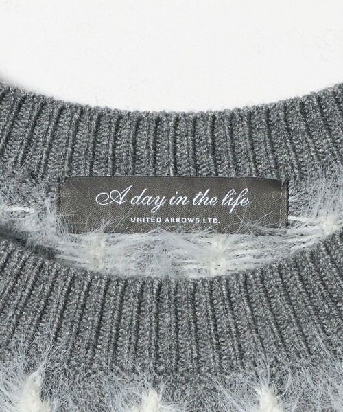 A DAY IN THE LIFE UNITED ARROWS(アデイインザライフユナイテッドアローズ)の「フェザー ノルディックニット ‐ウォッシャブル‐<A DAY IN THE LIFE>(ニット/セーター・レディース・グレー系/オフホワイト/ライトピンク・FREE)」の12枚目の写真