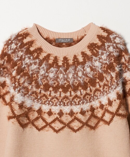 A DAY IN THE LIFE UNITED ARROWS(アデイインザライフユナイテッドアローズ)の「フェザー ノルディックニット ‐ウォッシャブル‐<A DAY IN THE LIFE>(ニット/セーター・レディース・グレー系/オフホワイト/ライトピンク・FREE)」の16枚目の写真