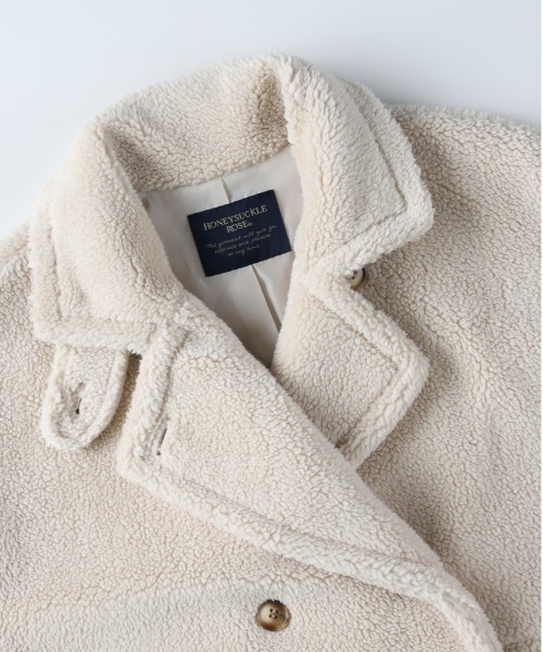 Right-on（ライトオン）の「【HONEYSUCKLE ROSE】マルチWAYボアジャケット (保温性/リラックスシルエット/軽量デザイン/トレンド感)（その他アウター・レディース・ブラウン/ライトベージュ・L/M）」の4枚目の写真