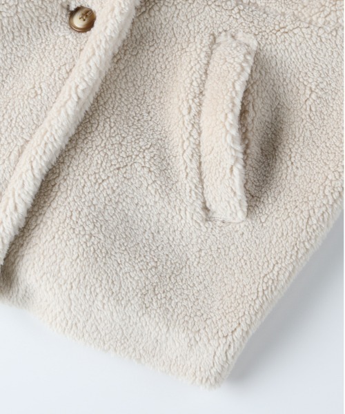 Right-on（ライトオン）の「【HONEYSUCKLE ROSE】マルチWAYボアジャケット (保温性/リラックスシルエット/軽量デザイン/トレンド感)（その他アウター・レディース・ブラウン/ライトベージュ・L/M）」の6枚目の写真