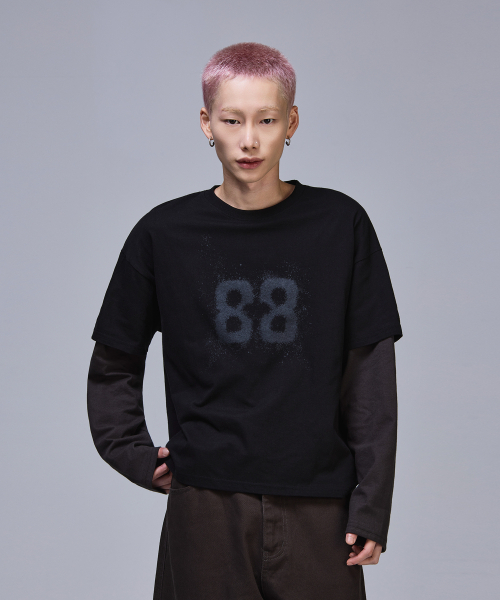 SCALLYWAG（スカリーワグ）の「88 クロップレイヤードロングスリーブ[チャコール]（Tシャツ/カットソー・レディース・その他・MEDIUM/LARGE）」の2枚目の写真