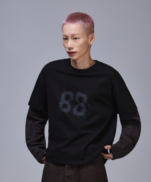 SCALLYWAG（スカリーワグ）の「88 クロップレイヤードロングスリーブ[チャコール]（Tシャツ/カットソー・レディース・その他・MEDIUM/LARGE）」の3枚目の写真