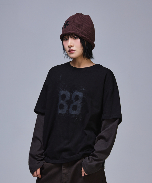 SCALLYWAG（スカリーワグ）の「88 クロップレイヤードロングスリーブ[チャコール]（Tシャツ/カットソー・レディース・その他・MEDIUM/LARGE）」の6枚目の写真