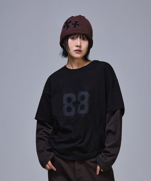 SCALLYWAG（スカリーワグ）の「88 クロップレイヤードロングスリーブ[チャコール]（Tシャツ/カットソー・レディース・その他・MEDIUM/LARGE）」の7枚目の写真