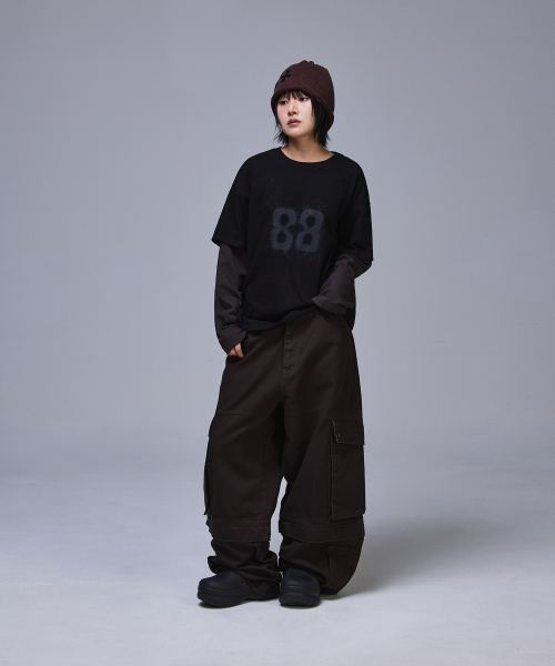 SCALLYWAG（スカリーワグ）の「88 クロップレイヤードロングスリーブ[チャコール]（Tシャツ/カットソー・レディース・その他・MEDIUM/LARGE）」の8枚目の写真
