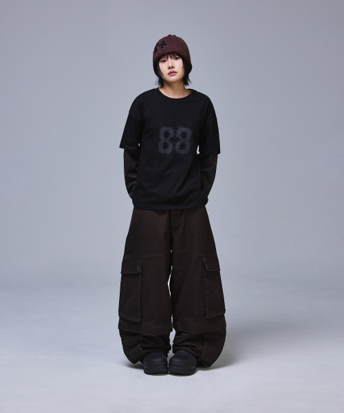 SCALLYWAG（スカリーワグ）の「88 クロップレイヤードロングスリーブ[チャコール]（Tシャツ/カットソー・レディース・その他・MEDIUM/LARGE）」の9枚目の写真