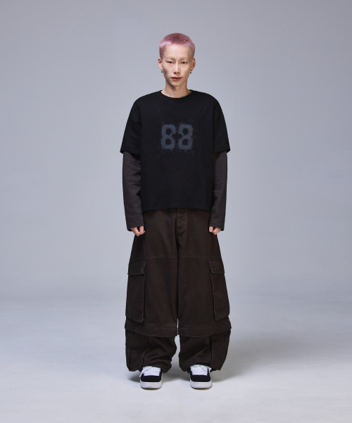 SCALLYWAG（スカリーワグ）の「88 クロップレイヤードロングスリーブ[チャコール]（Tシャツ/カットソー・レディース・その他・MEDIUM/LARGE）」の10枚目の写真