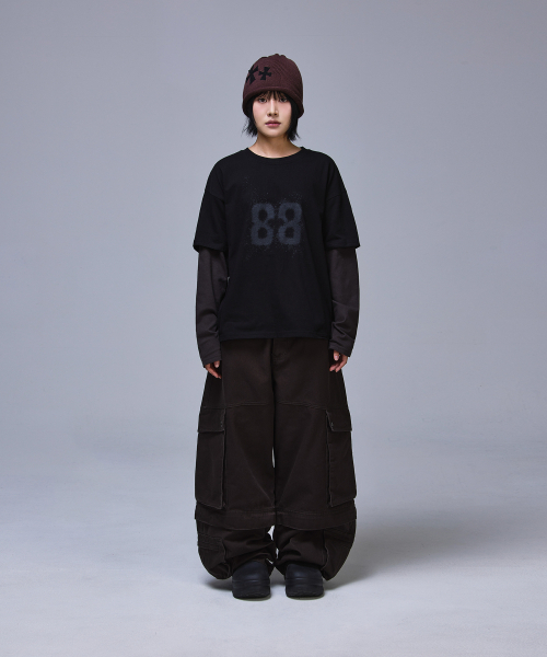 SCALLYWAG（スカリーワグ）の「88 クロップレイヤードロングスリーブ[チャコール]（Tシャツ/カットソー・レディース・その他・MEDIUM/LARGE）」の11枚目の写真