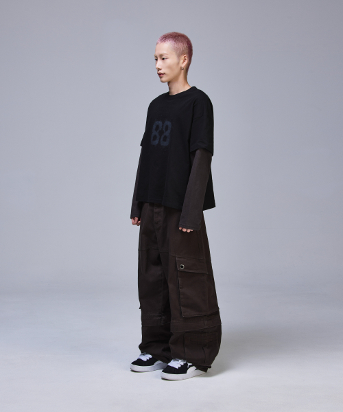 SCALLYWAG（スカリーワグ）の「88 クロップレイヤードロングスリーブ[チャコール]（Tシャツ/カットソー・レディース・その他・MEDIUM/LARGE）」の12枚目の写真