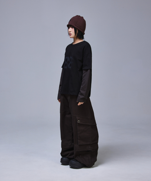SCALLYWAG（スカリーワグ）の「88 クロップレイヤードロングスリーブ[チャコール]（Tシャツ/カットソー・レディース・その他・MEDIUM/LARGE）」の13枚目の写真
