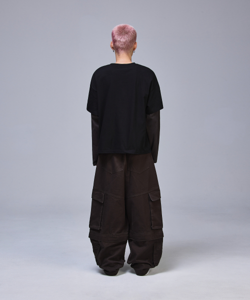 SCALLYWAG（スカリーワグ）の「88 クロップレイヤードロングスリーブ[チャコール]（Tシャツ/カットソー・レディース・その他・MEDIUM/LARGE）」の14枚目の写真