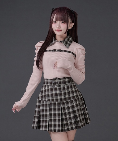 ルネ♡リボン襟ニット 襟付きリボンリブニット（ニット/セーター）｜Pal elfy（パル