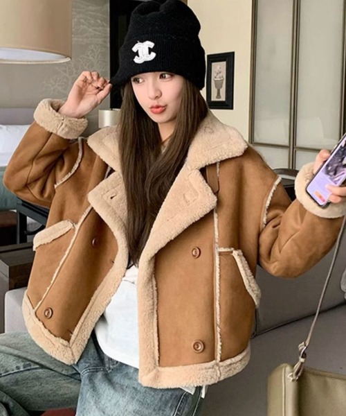 セール】フェイクムートンボア フライトジャケット（ムートンコート