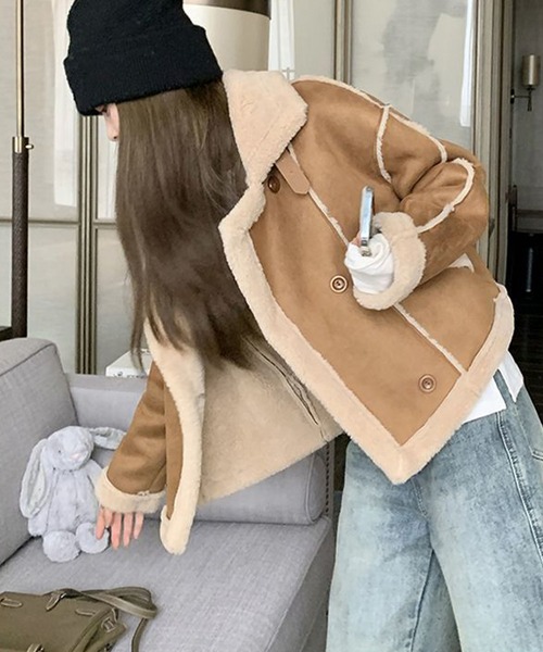 セール】フェイクムートンボア フライトジャケット（ムートンコート