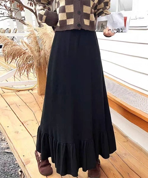 cammie(キャミー)の「裾フリルスカート(スカート・レディース・ブラック/ホワイト/ベージュ・F)」の14枚目の写真