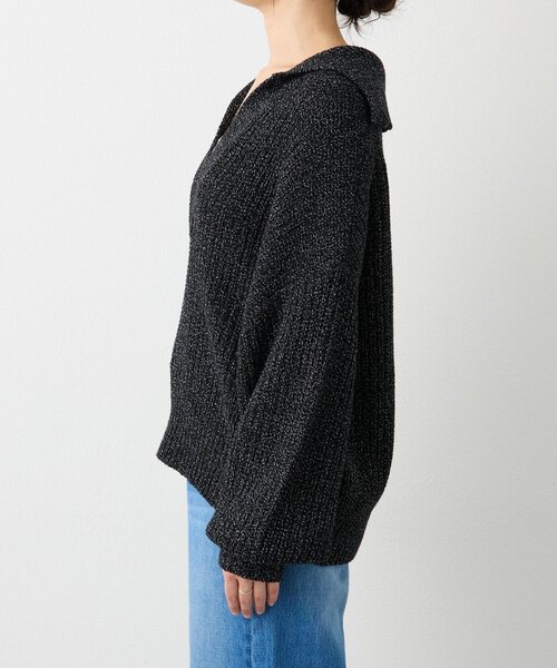 RIVE DROITE（リヴドロワ）の「【抜け感のある着こなしに】メランジスキッパーニット（ニット/セーター・レディース・ブラック/ピンク・FREE）」の12枚目の写真