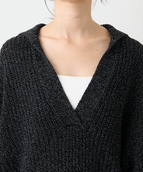 RIVE DROITE（リヴドロワ）の「【抜け感のある着こなしに】メランジスキッパーニット（ニット/セーター・レディース・ブラック/ピンク・FREE）」の14枚目の写真