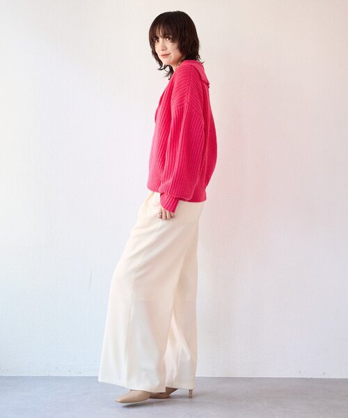 RIVE DROITE（リヴドロワ）の「【抜け感のある着こなしに】メランジスキッパーニット（ニット/セーター・レディース・ブラック/ピンク・FREE）」の19枚目の写真