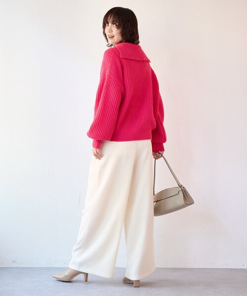 RIVE DROITE（リヴドロワ）の「【抜け感のある着こなしに】メランジスキッパーニット（ニット/セーター・レディース・ブラック/ピンク・FREE）」の20枚目の写真