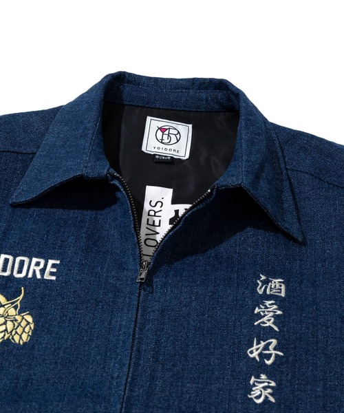 go slow caravan(ゴースローキャラバン)の「YOIDORE/酔いどれ 酒愛好家 ワークジャケット(ナイロンジャケット・メンズ・インディゴブルー・LARGE/X-LARGE/MEDIUM)」の2枚目の写真
