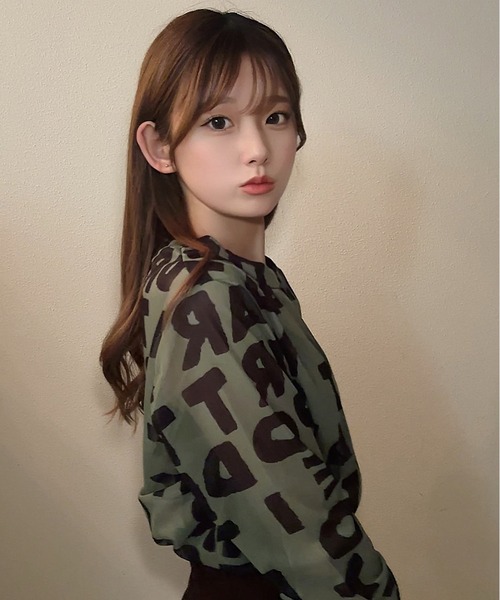 NOLITA LABORATORY(ノリータラボラトリー)の「【 NOLITA / ノリータ 】英字 ロゴ シアー 長袖 カットソー(Tシャツ/カットソー・レディース・カーキ・MEDIUM/SMALL)」の2枚目の写真