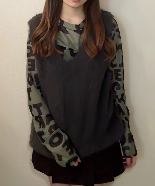 NOLITA LABORATORY(ノリータラボラトリー)の「【 NOLITA / ノリータ 】英字 ロゴ シアー 長袖 カットソー(Tシャツ/カットソー・レディース・カーキ・MEDIUM/SMALL)」の6枚目の写真