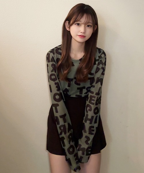 NOLITA LABORATORY(ノリータラボラトリー)の「【 NOLITA / ノリータ 】英字 ロゴ シアー 長袖 カットソー(Tシャツ/カットソー・レディース・カーキ・MEDIUM/SMALL)」の7枚目の写真