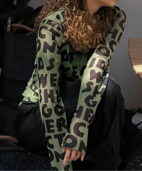 NOLITA LABORATORY(ノリータラボラトリー)の「【 NOLITA / ノリータ 】英字 ロゴ シアー 長袖 カットソー(Tシャツ/カットソー・レディース・カーキ・MEDIUM/SMALL)」の11枚目の写真