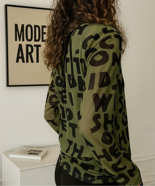 NOLITA LABORATORY(ノリータラボラトリー)の「【 NOLITA / ノリータ 】英字 ロゴ シアー 長袖 カットソー(Tシャツ/カットソー・レディース・カーキ・MEDIUM/SMALL)」の14枚目の写真