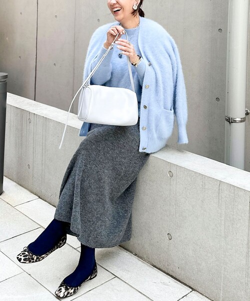 NOLLEY’S Sophi(ノーリーズソフィ)の「《手洗い可能》アルパカ混ロングスカート(スカート・レディース・グレー/ピンク・38)」の3枚目の写真