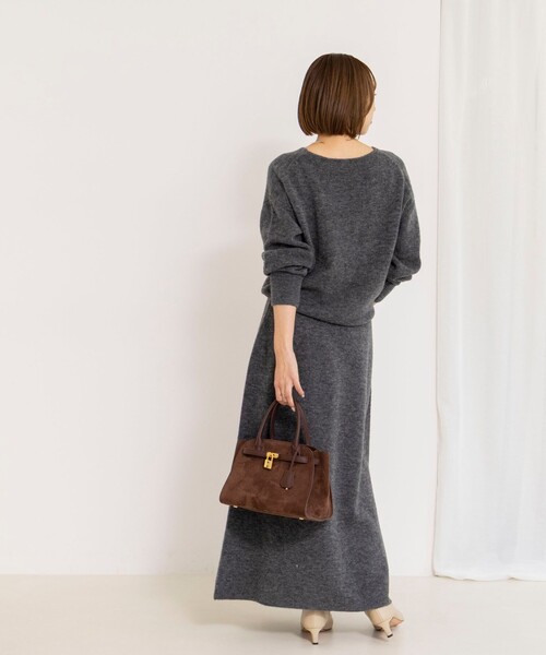 NOLLEY’S Sophi(ノーリーズソフィ)の「《手洗い可能》アルパカ混ロングスカート(スカート・レディース・グレー/ピンク・38)」の6枚目の写真