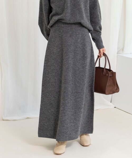 セール】《手洗い可能》アルパカ混ロングスカート（スカート