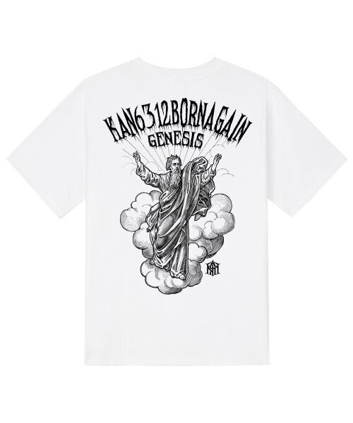 KAN6312(カン6312)の「KTW0012 ガット半袖Tシャツ - ホワイト(Tシャツ/カットソー・メンズ・その他・X-LARGE/LARGE/MEDIUM/SMALL)」の1枚目の写真