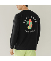 TUBE TREE（チューブツリ―）の「SURFING メンズ ルーズフィット 長袖 ラッシュガード A607 ブラック（ラッシュガード）」