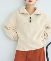 mil（ミル）の「ハーフジップハイネックニットプルオーバー【585120】（ニット/セーター）」