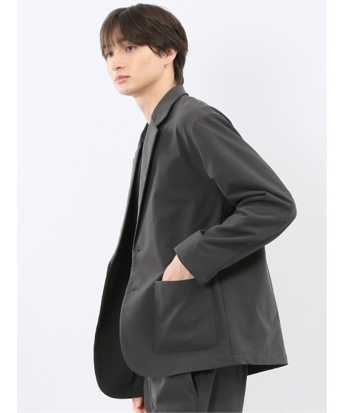 m.f.editorial(エムエフエディトリアル)の「ジャケット メンズ ビジネス セットアップ可能 ストレッチ ウォッシャブル サークルモーション contra 2ボタン テーラード (セットアップ・メンズ・ブラック/グレー系その他2・S/MEDIUM/X-LARGE/LARGE)」の16枚目の写真