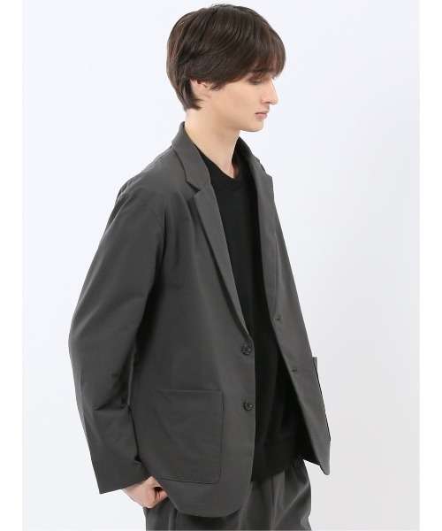 m.f.editorial(エムエフエディトリアル)の「ジャケット メンズ ビジネス セットアップ可能 ストレッチ ウォッシャブル サークルモーション contra 2ボタン テーラード (セットアップ・メンズ・ブラック/グレー系その他2・S/MEDIUM/X-LARGE/LARGE)」の17枚目の写真