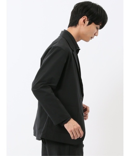 m.f.editorial(エムエフエディトリアル)の「ジャケット メンズ ビジネス セットアップ可能 ストレッチ ウォッシャブル サークルモーション contra 2ボタン テーラード (セットアップ・メンズ・ブラック/グレー系その他2・S/MEDIUM/X-LARGE/LARGE)」の6枚目の写真