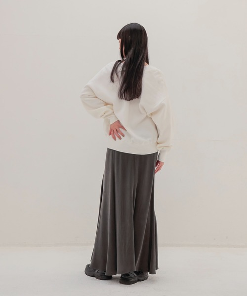 DRESSLAVE（ドレスレイブ）の「cupro panel flare skirt(キュプラパネルフレアスカート)（スカート・レディース・グレー/ホワイト・38）」の9枚目の写真
